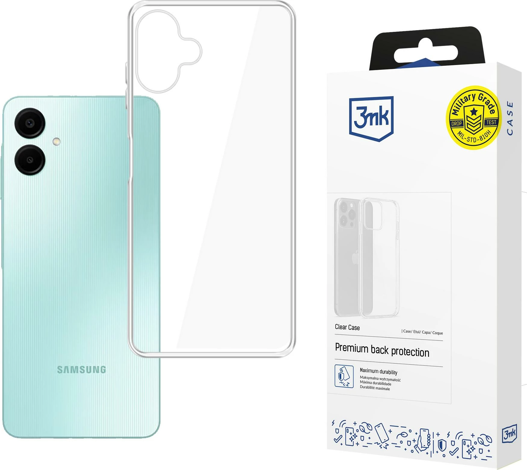 Mbështjellës 3mk Clear Case për Samsung Galaxy A06, Transparent