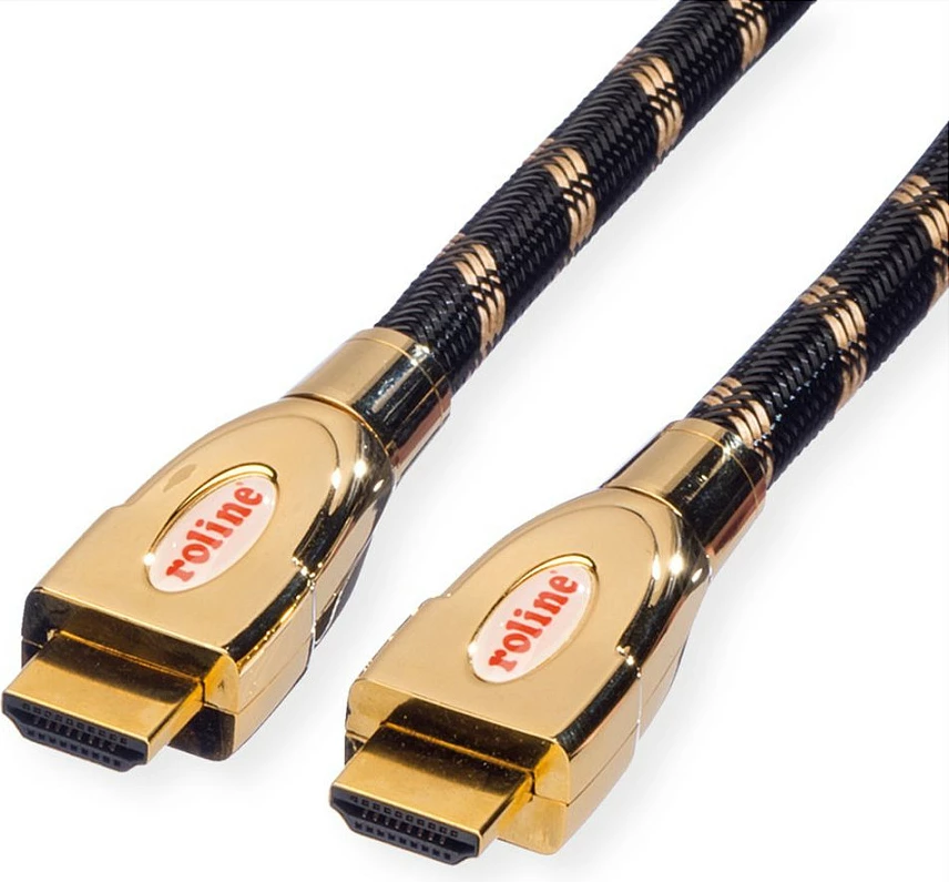 Kabllo HDMI ROLINE GOLD, HDMI 2.0, 1 m, 4K 60Hz, Ethernet, e zezë/ari