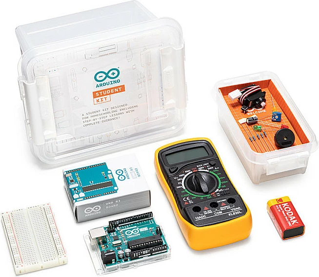 Kit edukativ Arduino Education Student Kit, me bateri, me kuti bartëse