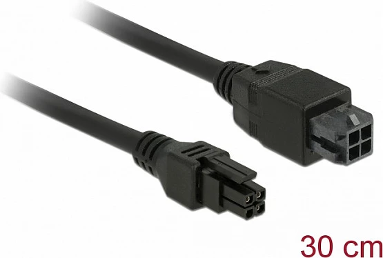 Kabllo zgjatëse DeLOCK 85377 Micro-Fit 3.0 4-pin, 0.3 m, e zezë