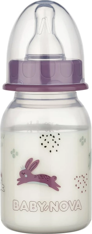 Shishe PP e drejtë me qafë standarde Baby Nova, 120 ml