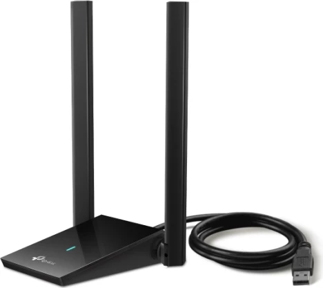 Adapter Wi‑Fi USB TP-LINK Archer TX20U Plus AX1800 Wi‑Fi 6, dual-band, dy antena high-gain, e zezë, me kabllo USB 3.0 1m