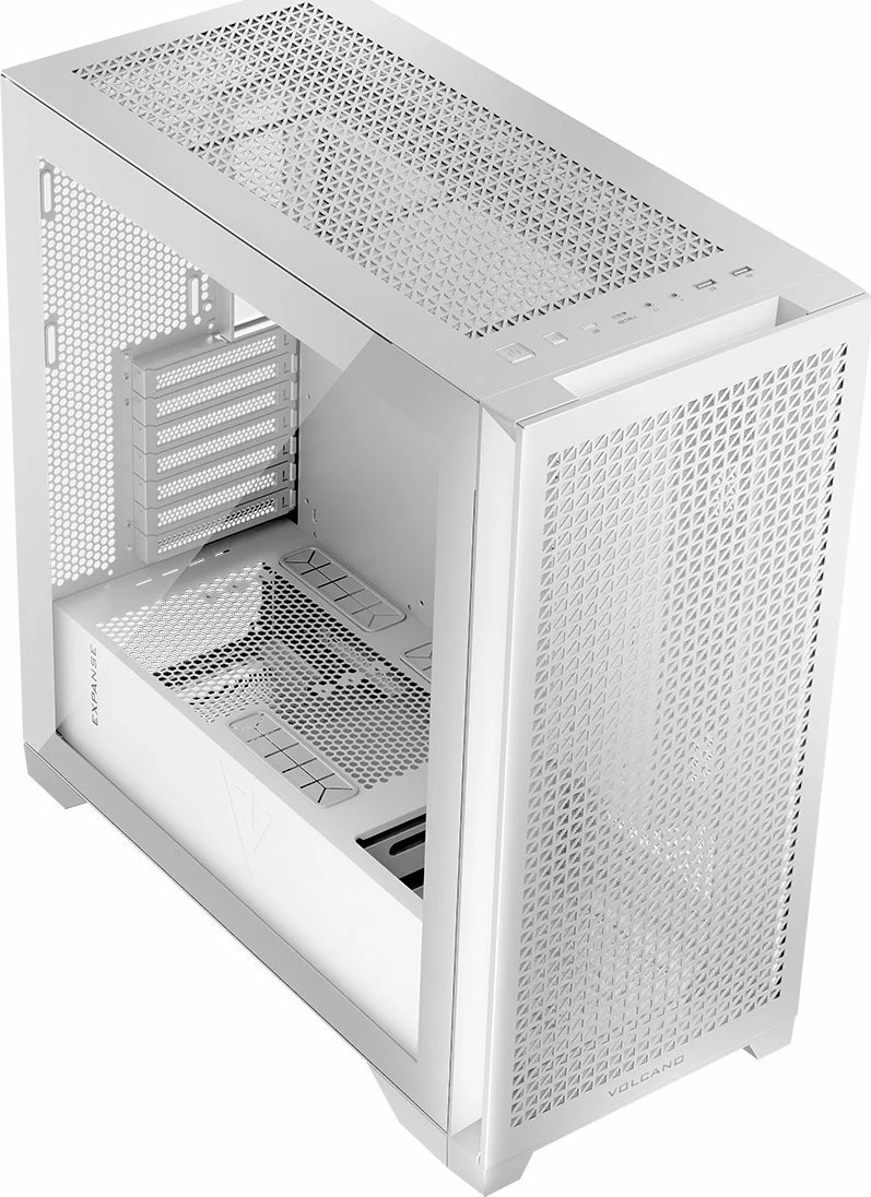 Kasë Modecom Volcano Expanse T MIDI (AT-EXPANSE-TG-NF-20-000000-0002), Midi Tower ATX/mATX/Mini-ITX, pa PSU, 2x USB 3.0 + USB-C, e bardhë