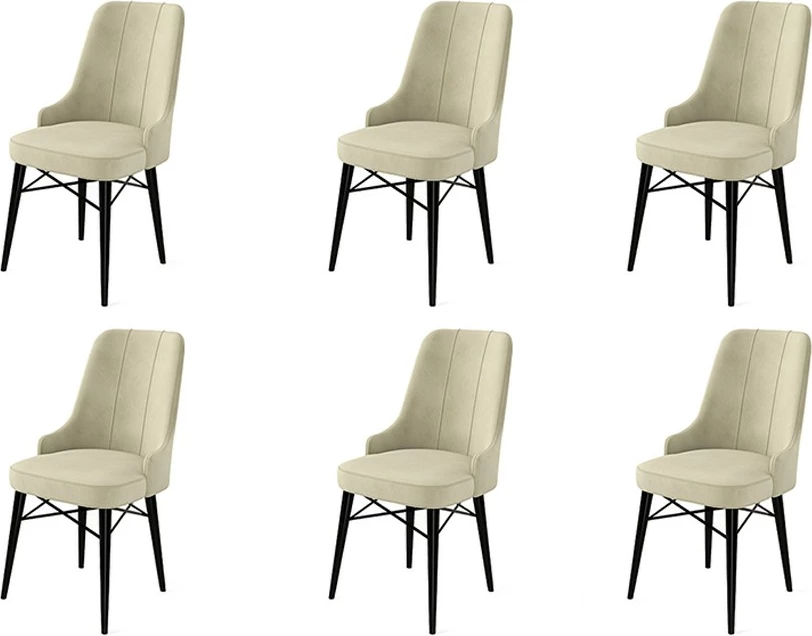 Set karrigesh (6 copë), Hanah Home, Pare, krem, e zezë