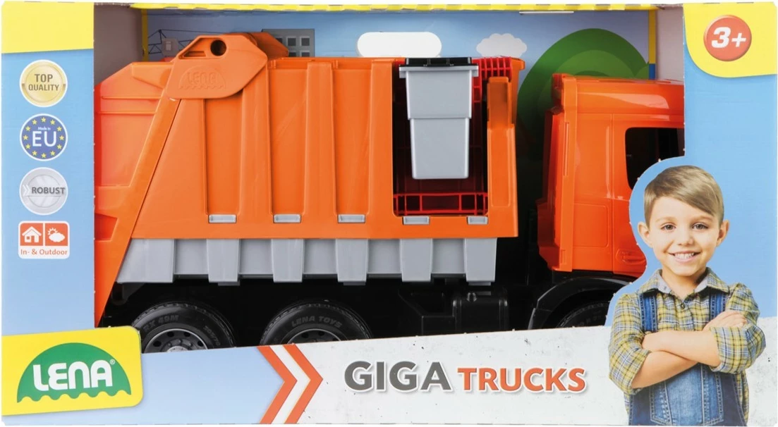 Kamion lodër Lena Giga Trucks, plastikë, portokalli/gri