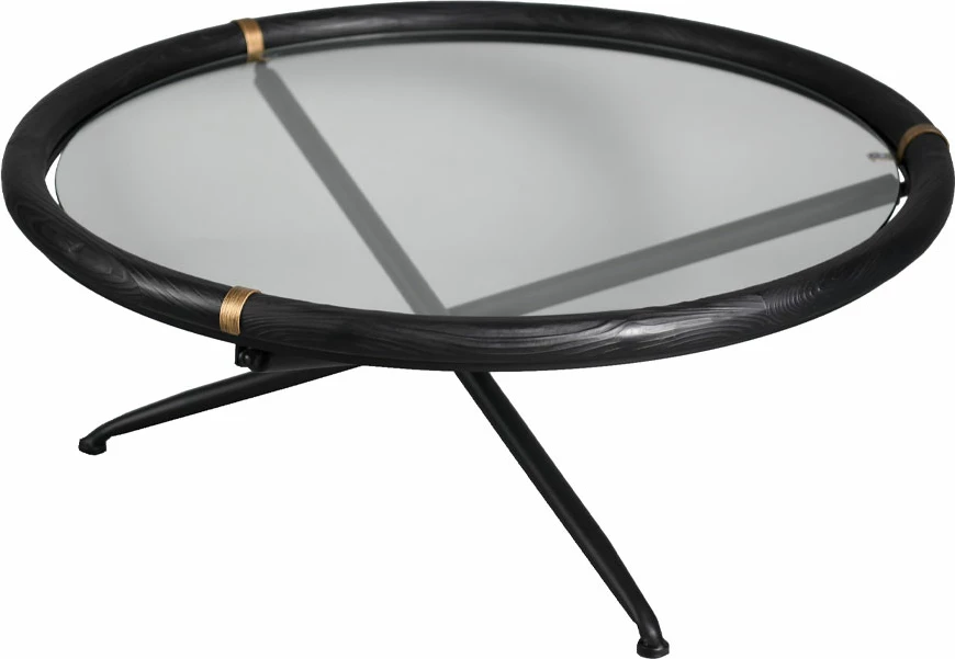 Tavolinë kafeje, ngjyrë e zezë dhe ari, COLOMBO, 100x100x40cm