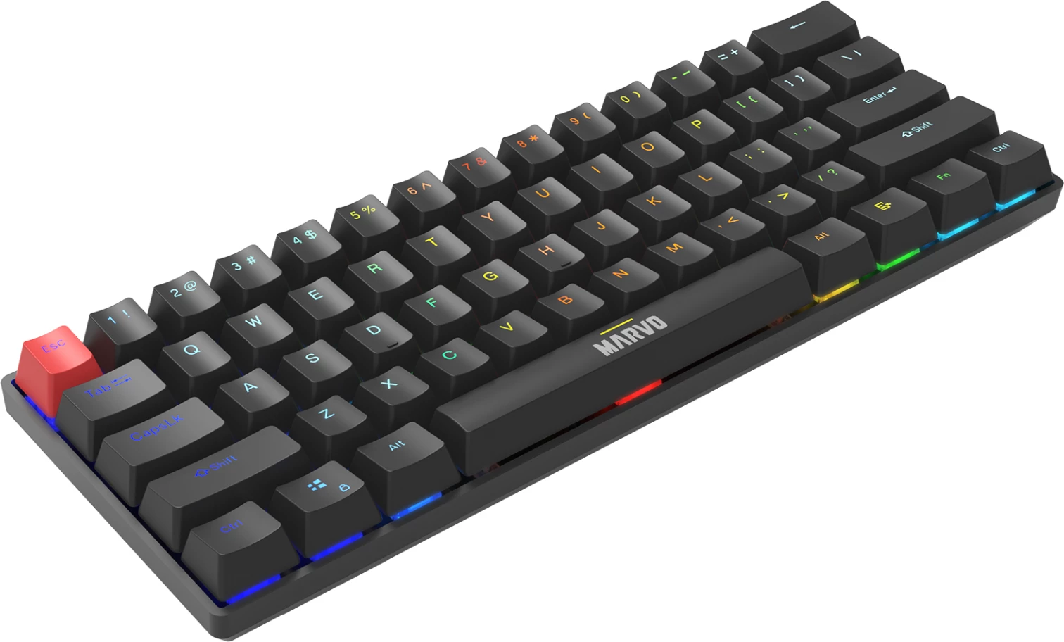 Tastierë mekanike Marvo KG933G Saber 61 60% RGB USB Type-C e zezë