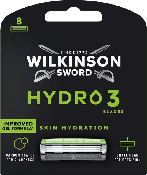 Thika për rroje Wilkinson Hydro 3 Skin Hydration Blade për burra, 8 copë