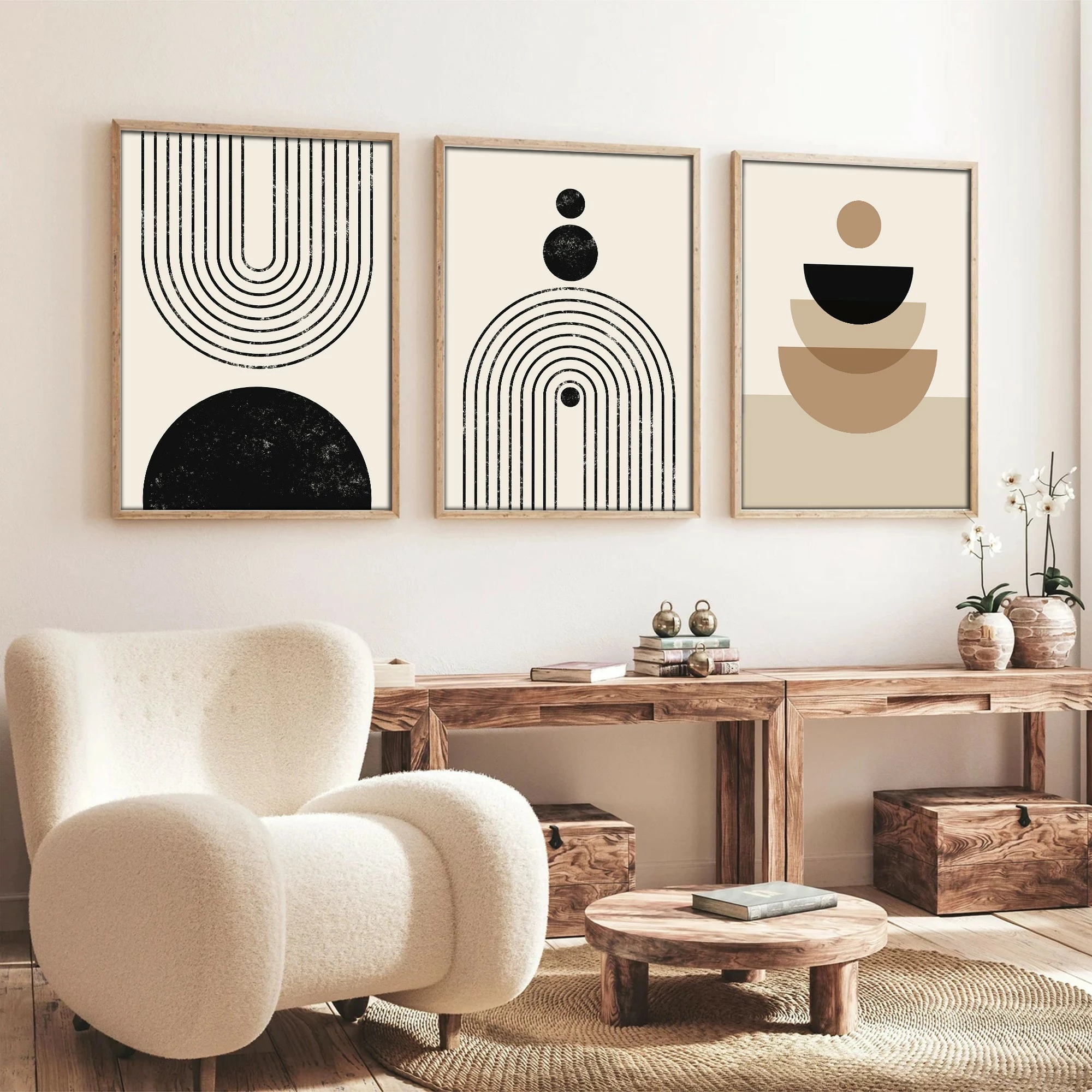 Pikturë dekorative me kornizë MDF (3 copë), Wallity, Huhu262, 50x70cm