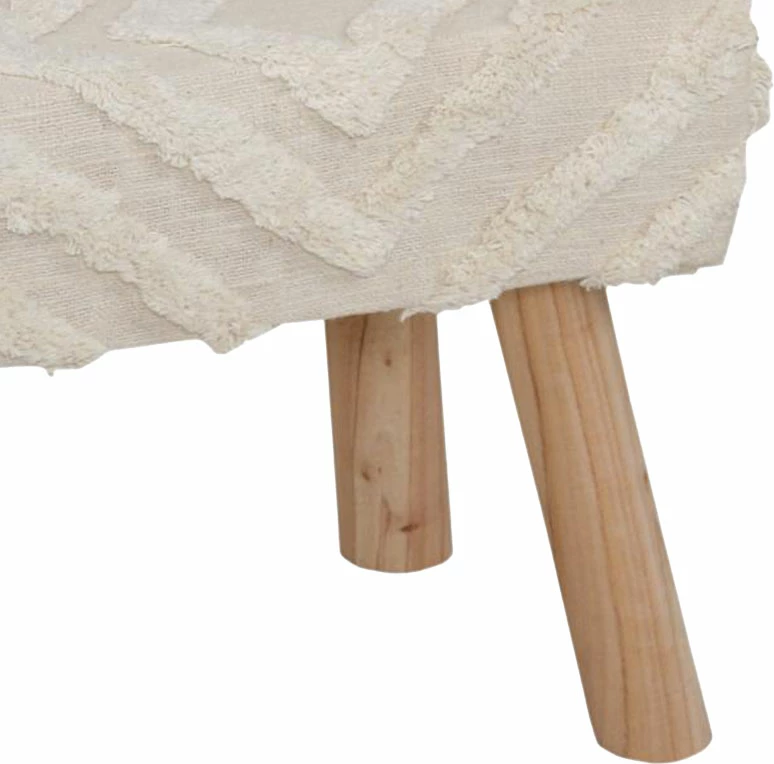 Karrige për bar Shep Inart, pambuk 100%, ngjyrë e bardhë, dru eukaliptusi, 60x30x40cm