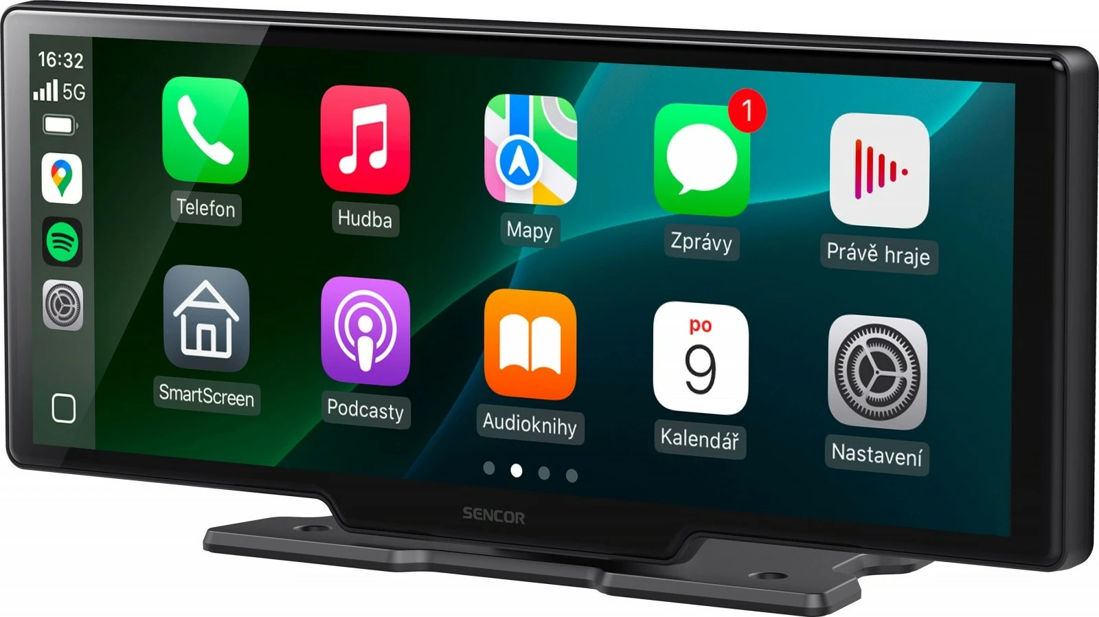 Ekran CarPlay/Android Auto për veturë Sencor SCT M1060BWT, 10.26\" IPS, HD 1060x600, wireless, kamerë mbrapa 1080p, i zi