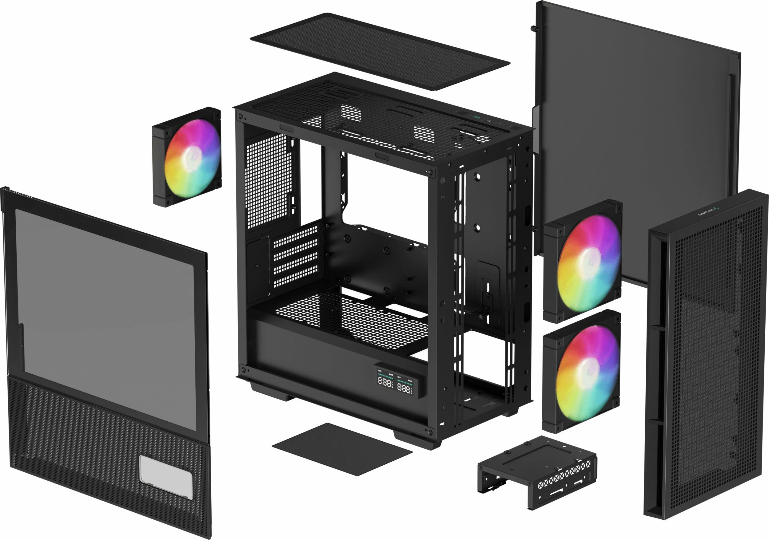 Kasë Deepcool CH360 Digital ARGB Mini Tower uATX/Mini-ITX, USB-C, e zezë (R-CH360-BKAPE3D-G-1)