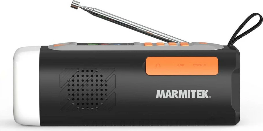 Radio portative Marmitek RESQ 200, DAB+/FM, Bluetooth 5.3, 4500 mAh, USB-C, e zezë