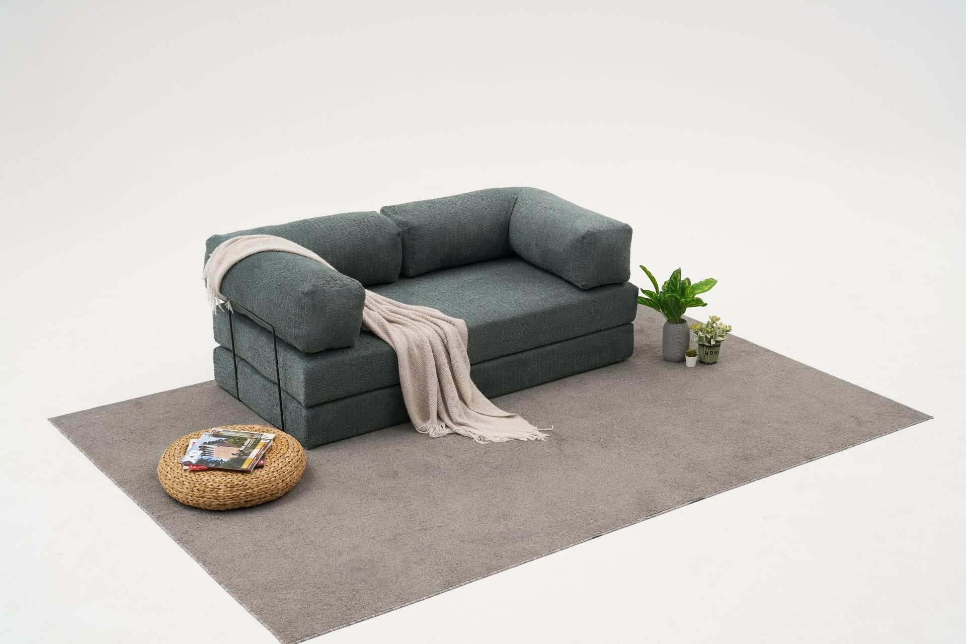 Divan treshe Atelier del Sofa, Comfort, ngjyrë e gjelbër