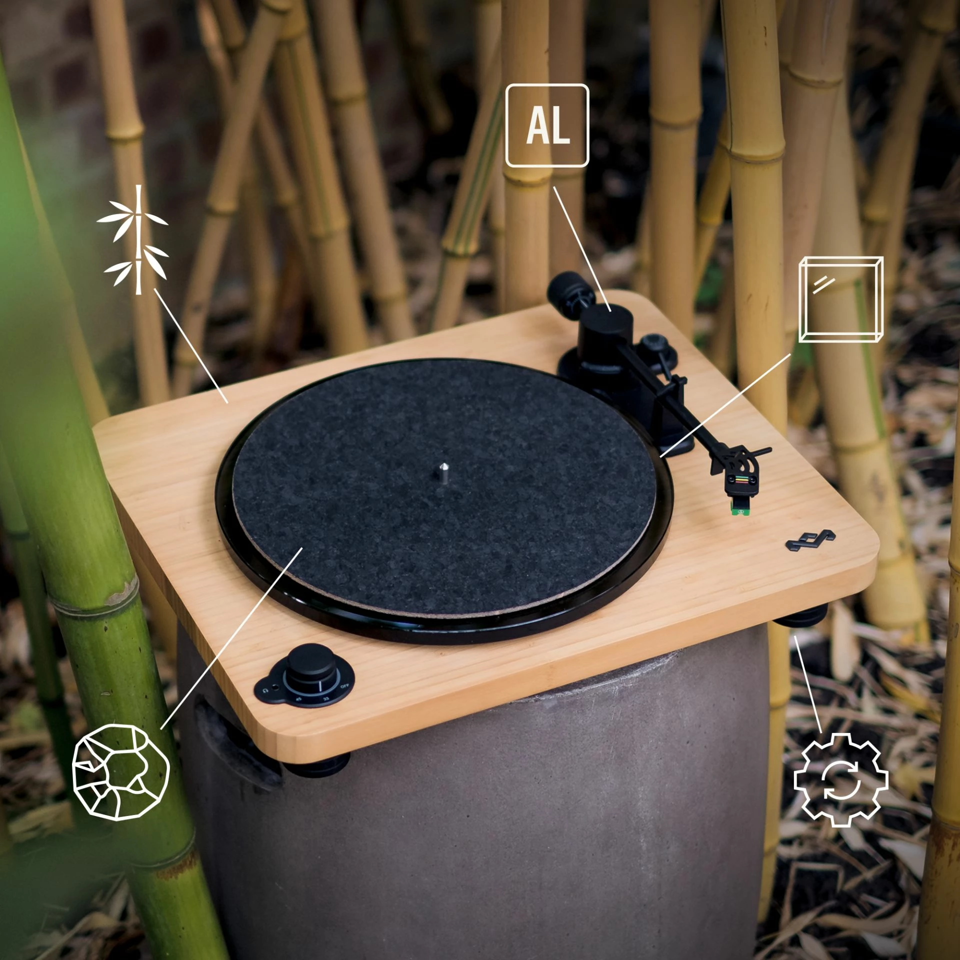 Gramofon House Of Marley Stir It Up Lux Bluetooth 5.3, belt-drive, Signature Black