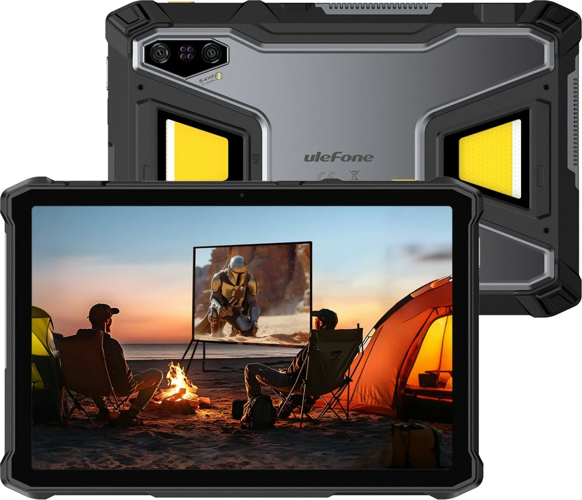 Tablet ULEFONE Armor Pad 5 Ultra 5G 11\" 12GB/512GB me projektor DLP 200LM IP69K, e zezë, set me mbajtëse