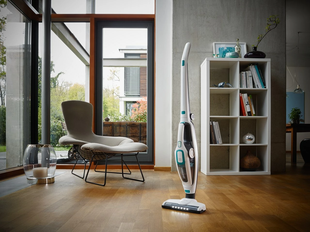 Fshesë elektrike pa kabllo Leifheit PowerVac 2in1, 20V, pa qese, bardhë/kaltër