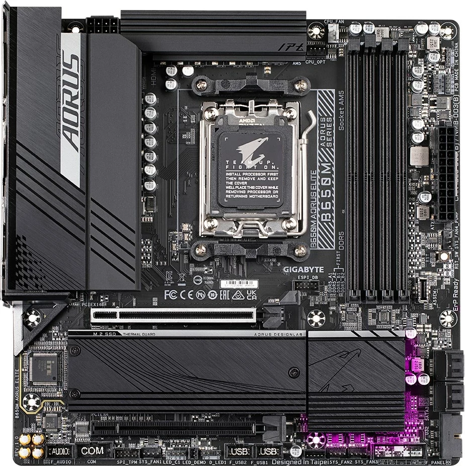Pllakë amë Gigabyte B650M AORUS ELITE, Socket AM5, për AMD Ryzen, DDR5, PCIe 5.0, 2.5GbE LAN