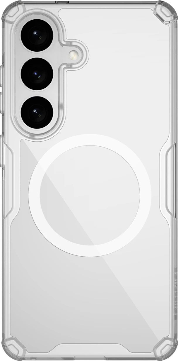 Mbështjellës Nillkin Nature TPU Pro për Samsung Galaxy S26, kompatibil me MagSafe, TPU+PC, gjysmë transparent, bardhë