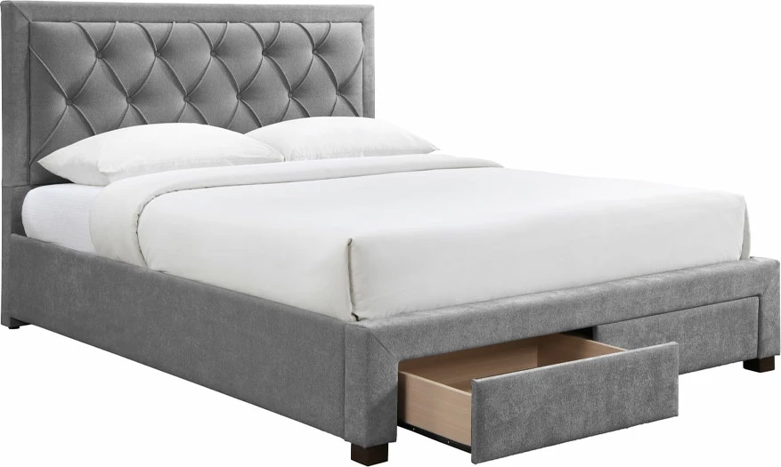 Krevat Noble për dyshek 160x200cm, ngjyrë gri e errët, 216.5x165x122