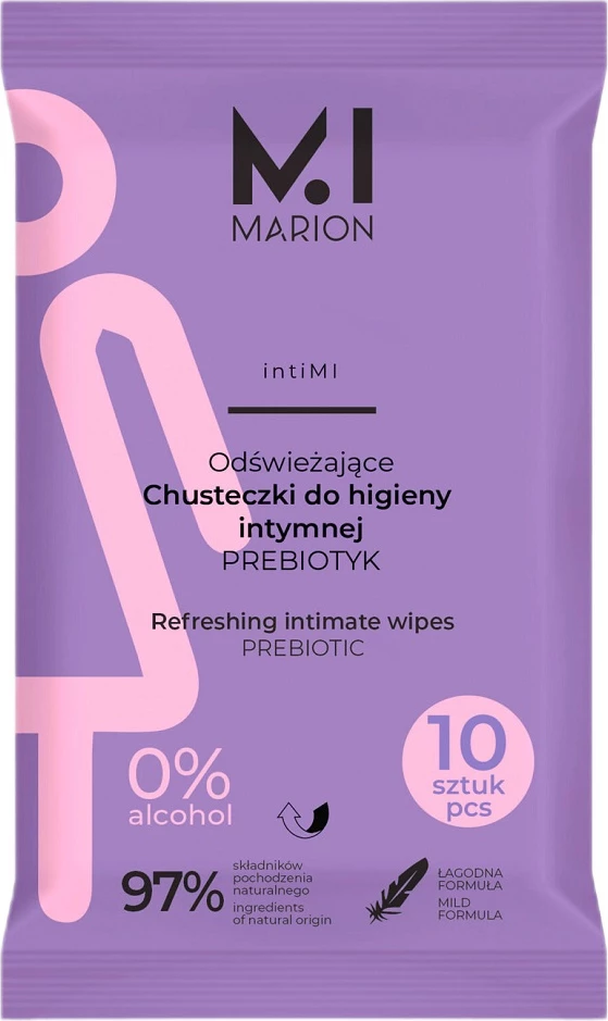 Shamponet e lagura për higjienë intime Marion intiMI Refreshing Prebiotic për femra, 10 copë