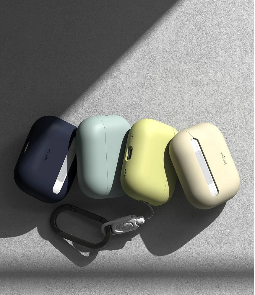 Mbështjellës Ringke për AirPods Pro/Pro 2, Silikon, Blu e errët, me karabinë