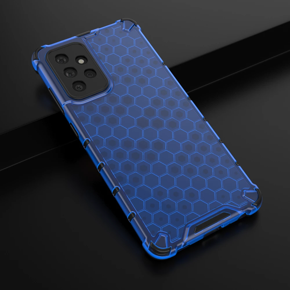 Mbështjellës Hurtel Honeycomb Case për Samsung Galaxy A72 4G, Blu