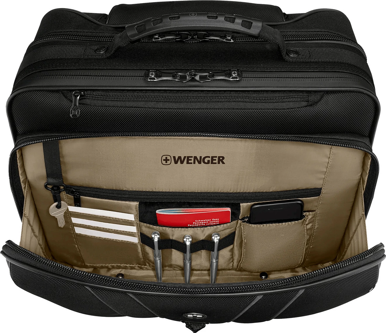 Çantë laptopi Wenger Legacy Black Series 15.6 inç me rrota, e zezë