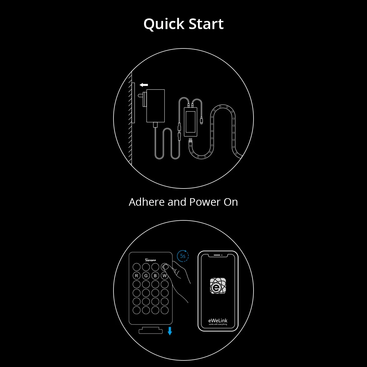 Shirit LED inteligjent Sonoff L2-2M, 2m, RGB, me telekomandë dhe Wi-Fi, i papërshkueshëm nga uji