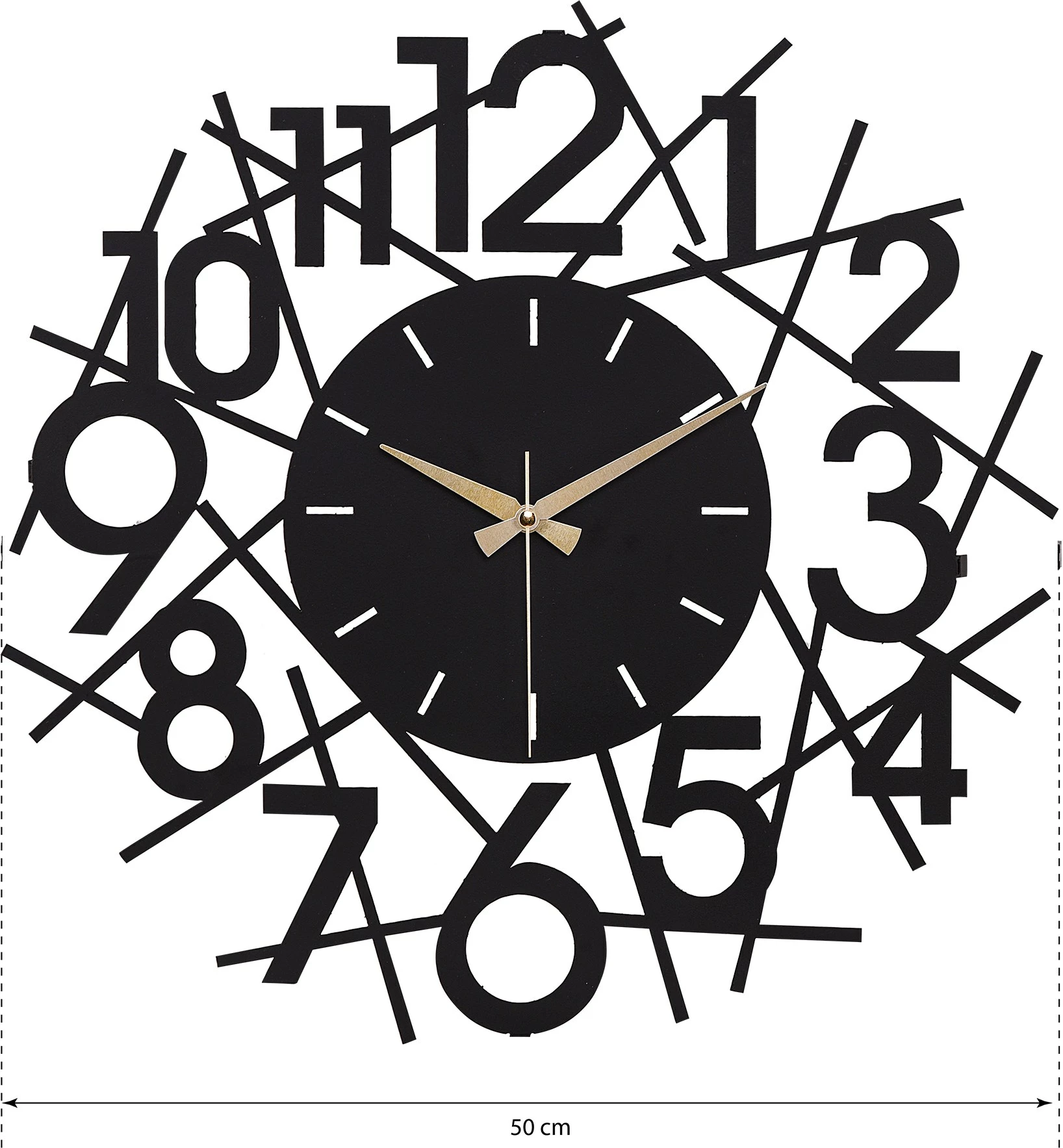 Orë muri dekorative prej metali, Wallity Lineal, e zezë