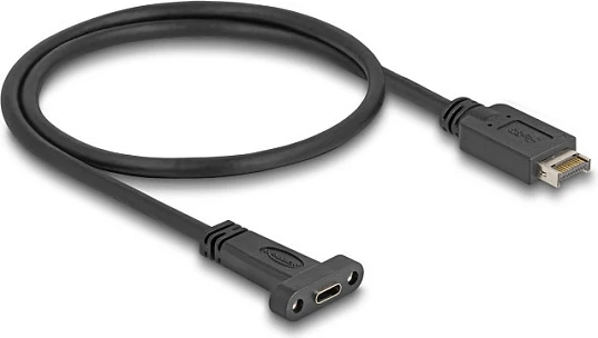 Kabllo DeLOCK USB Type-E 20-pin në USB-C femër, 50 cm, 10 Gbps, e zezë