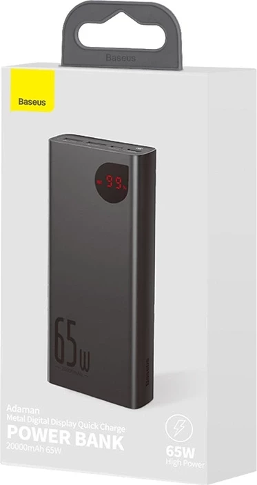 Powerbank Baseus Adaman Metal PPIMDA-D01, 20000mAh, 65W, e zezë