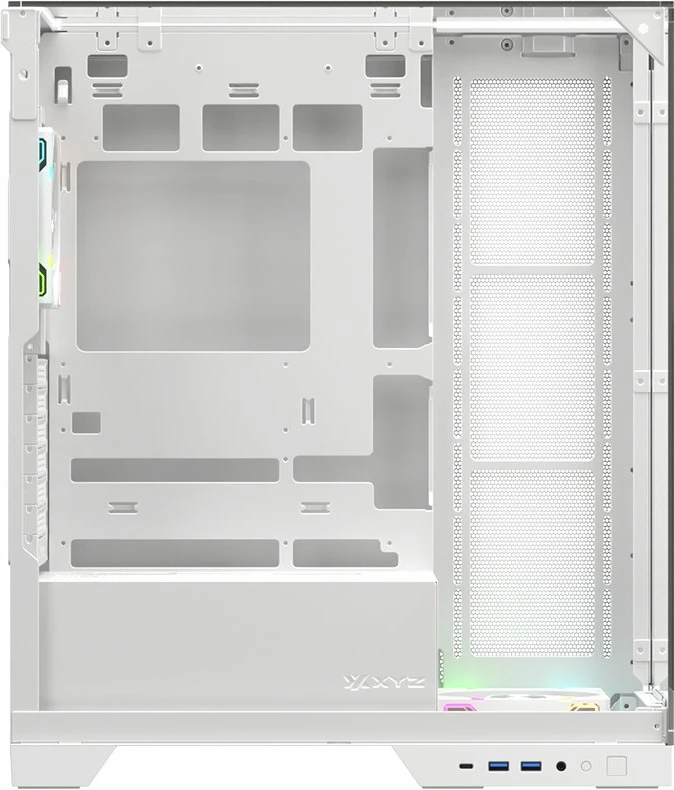 Kasë XYZ PC GEAR Trifecta ARGB X-CS-TRIFECTA-W Midi Tower, USB-C, tempered glass, e bardhë