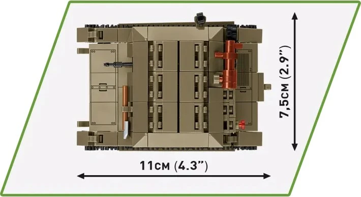 Set blloqesh Tankette TK-3 Cobi Klocki, 323 pjesë, me figurë, Jeshile