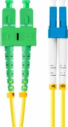 Kabllo fiber optike patchcord Lanberg SM LC/UPC–SC/APC duplex 2 m G657A1 LSZH 3.0 mm, e verdhë