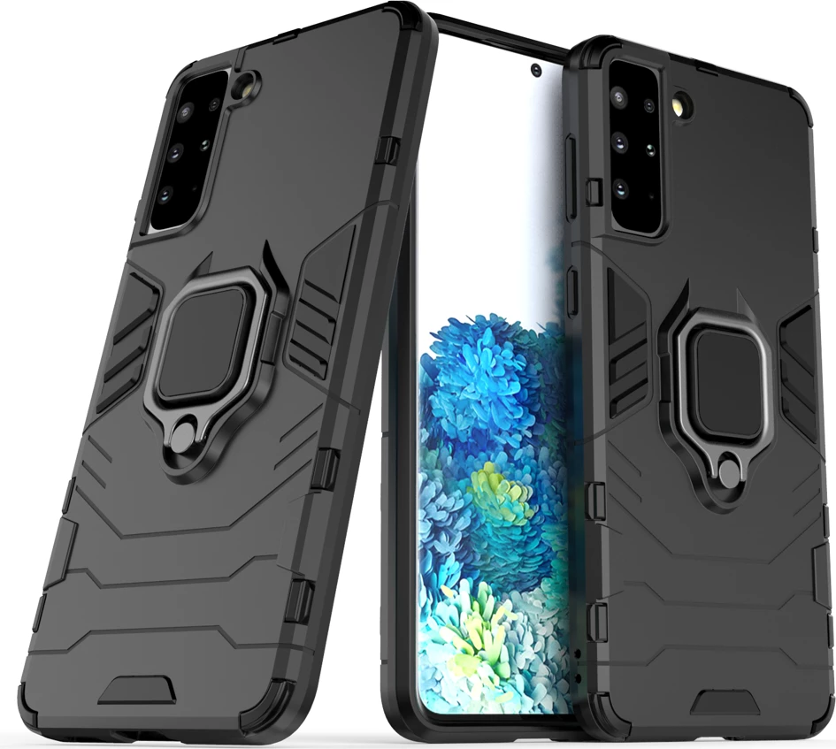 Mbështjellës Hurtel Ring Armor për Samsung Galaxy S22+, i zi