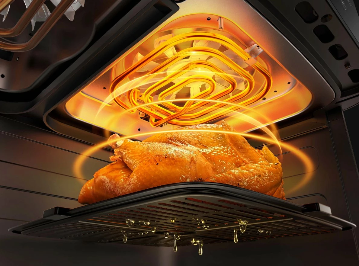 Fritezë pa vaj Xiaomi Dual Zone Air Fryer 10L 2700W dy-dhomëshe, e zezë