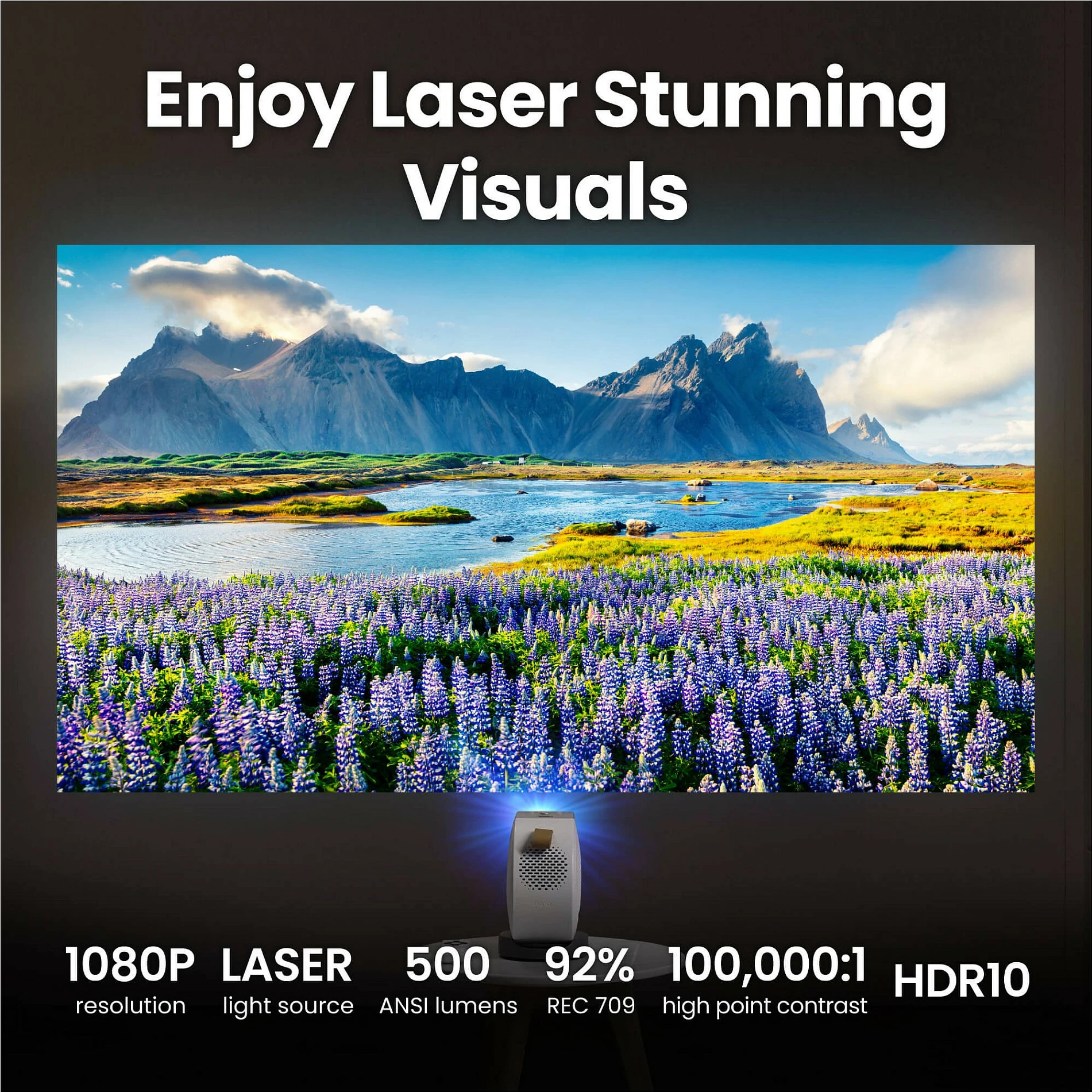 Projektor BenQ GV50, Full HD 1080p, Laser, 550 lm, Smart, i bardhë