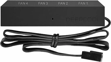 Kontroller ventilatorësh Deepcool FH-04 DP-F04PWM-HUB, hub 4 porta PWM 3-pin/4-pin, i zi