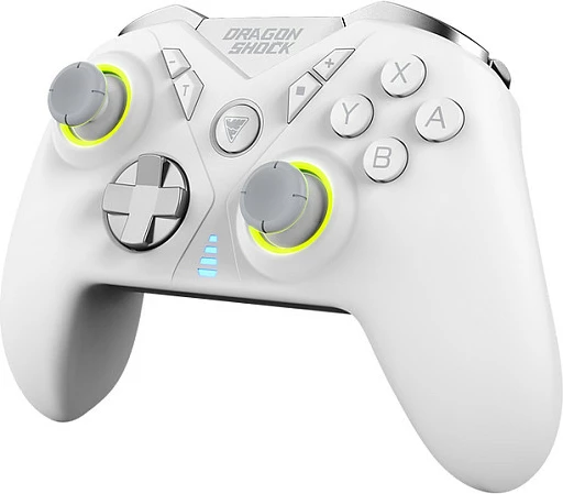 Gamepad DragonShock Nebula Pro për Nintendo Switch, wireless Bluetooth, LED RGB, i bardhë