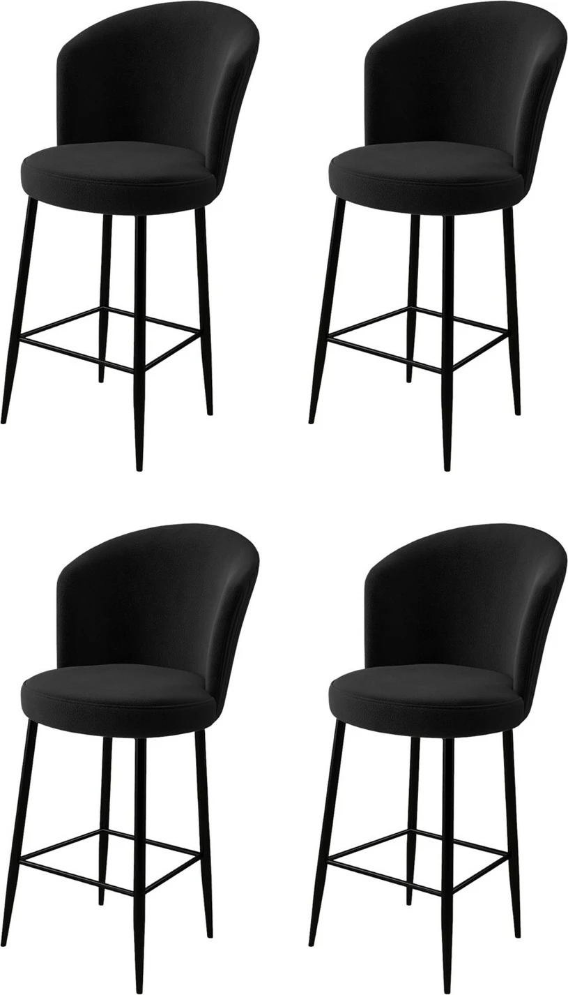 Set karrigesh për bar (4 copë), Hanah Home, Fora, e zezë