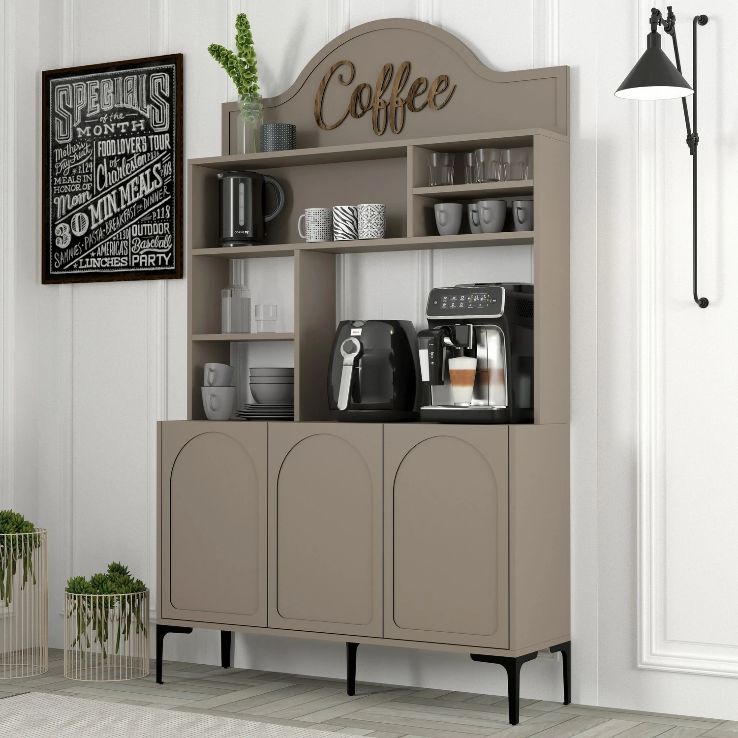 Dollap për kafe, Hanah Home, Lyon 120 - Atlas, ngjyrë e zezë