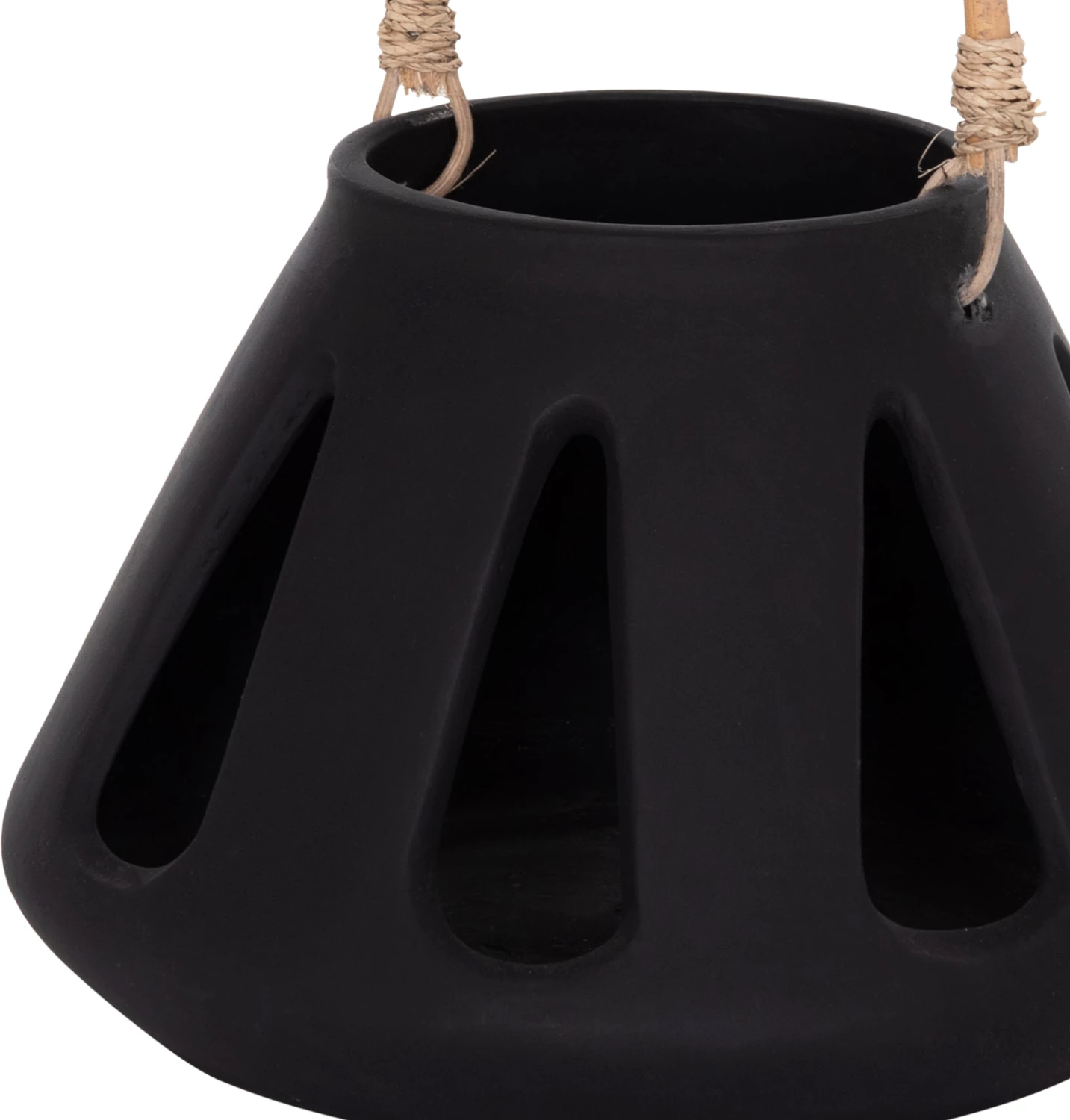 Llambë dekorative tavoline, fibër çimento e zezë, dorezë ratan, ERANTYL FH4696.01S, 25x17cm