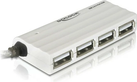 Hub USB DeLOCK 4-Port USB 2.0, 480 Mbit/s, i bardhë