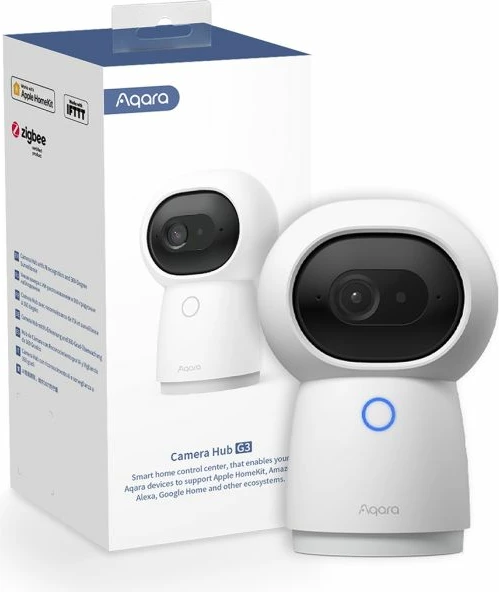 Kamerë IP smart me hub Aqara Camera Hub G3 2K (1296p), Zigbee 3.0, Wi‑Fi, pan/tilt 360°, e bardhë