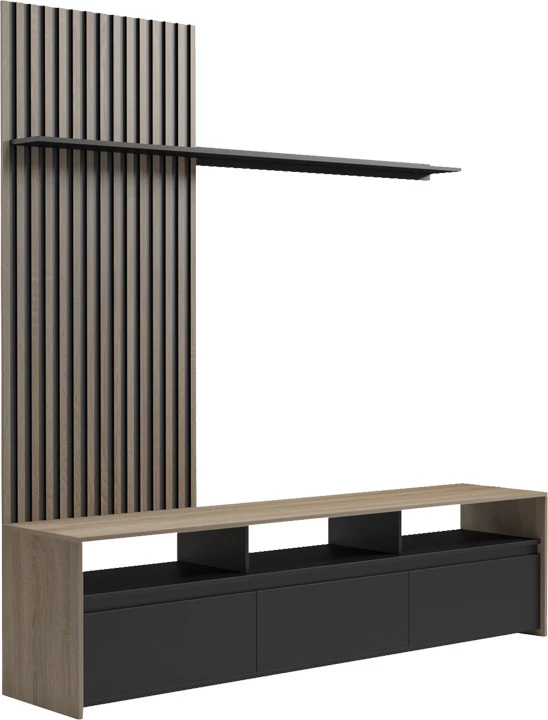 Set salloni Delfina, ngjyrë sonoma dhe e zezë, 190x40x199.5cm
