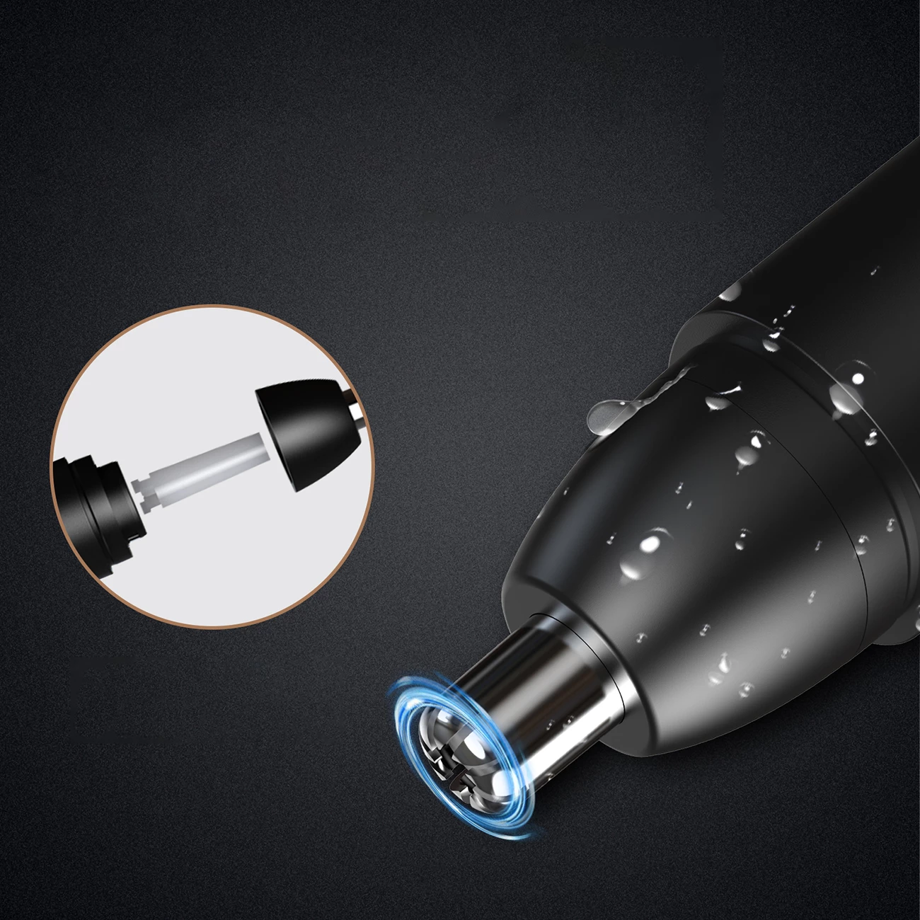 Trimer për hundë, veshë dhe vetulla MAXGROOM GT2220A, karikim USB-C, bateri 120 mAh, 8000 rpm, set me kabllo e kapak, i zi