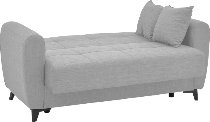 Divan-krevat me depo Lincoln, dy vendesh, ngjyrë e hirtë e çelët, 165x85x90cm