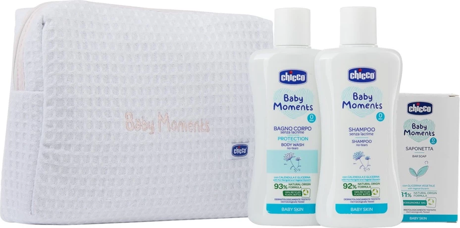 Set për fëmijë Chicco Baby Moments Pink, 200ml + 200ml + 100g