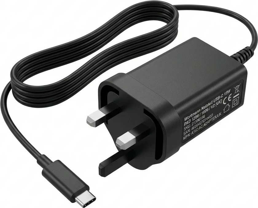 Adapter rryme USB-C Terra PAD 1200/1006/V2, 15W, prizë UK, i zi
